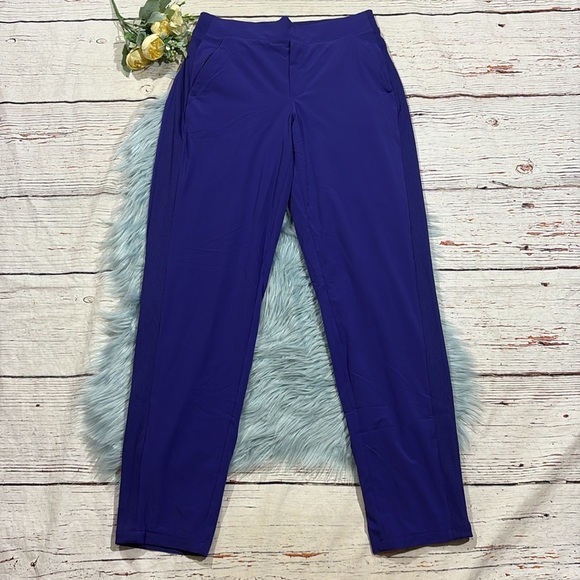 Athleta TALL Brooklyn Lined Pant Stretchy Pull On Slim Tapered Purple - Picture 2 of 10